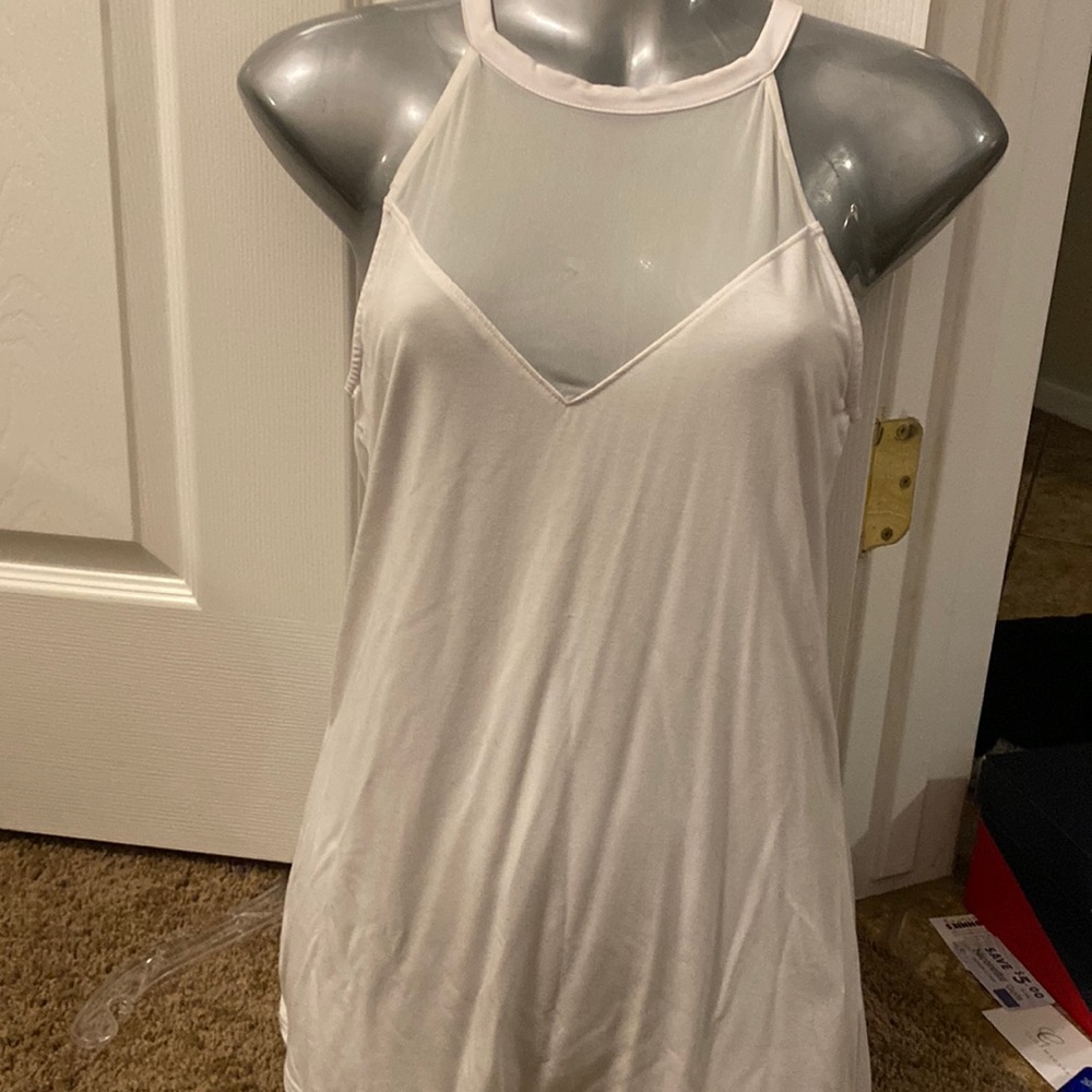 BKE white mesh tank top NWT